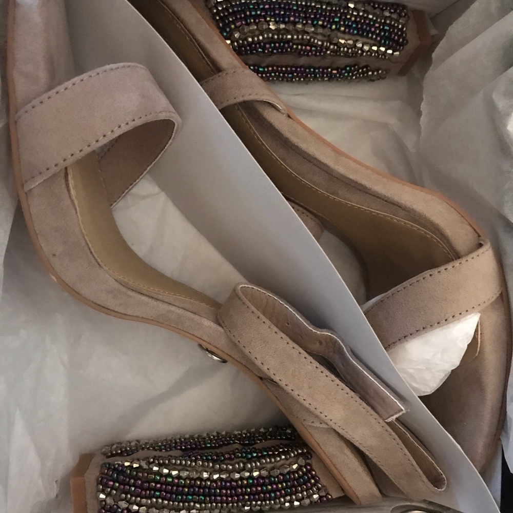 Missguided Peace+Love collection beaded block heel